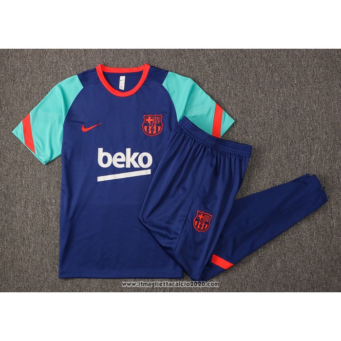 Tuta da Track FC Barcellona Manica Corta 2021 Blu